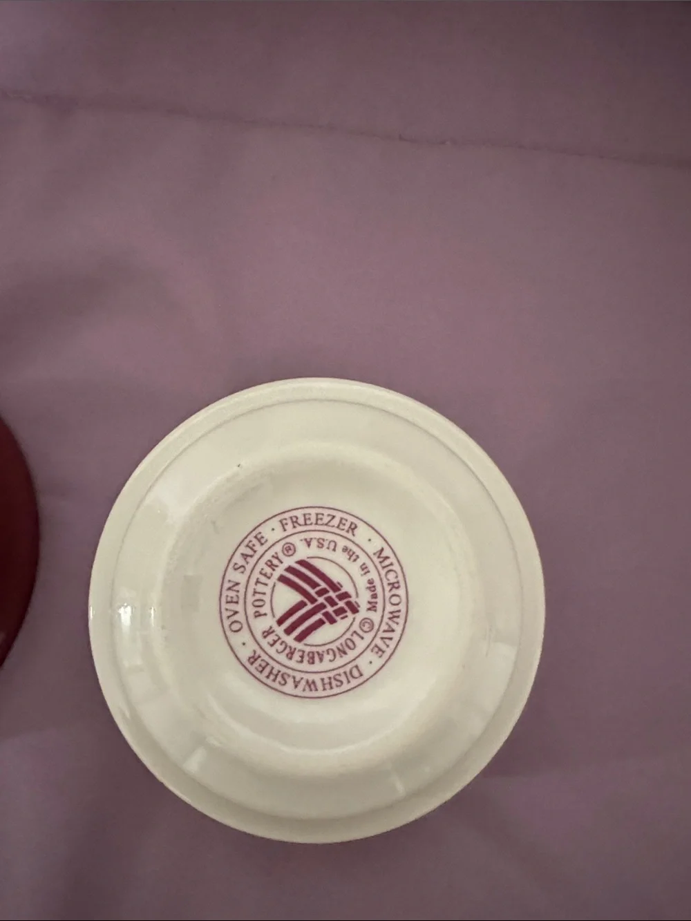Set of 3 Ceramic Bowls - Purple, cranberry,  red Cream Longaberger cups dessert